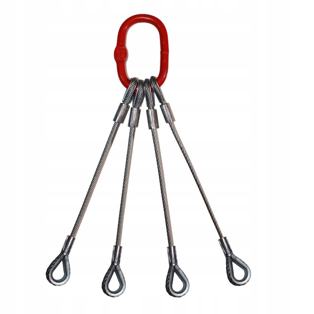 Lanové závěsy 4C s kaušemi – 4 mm x 5,5 m 0.33T