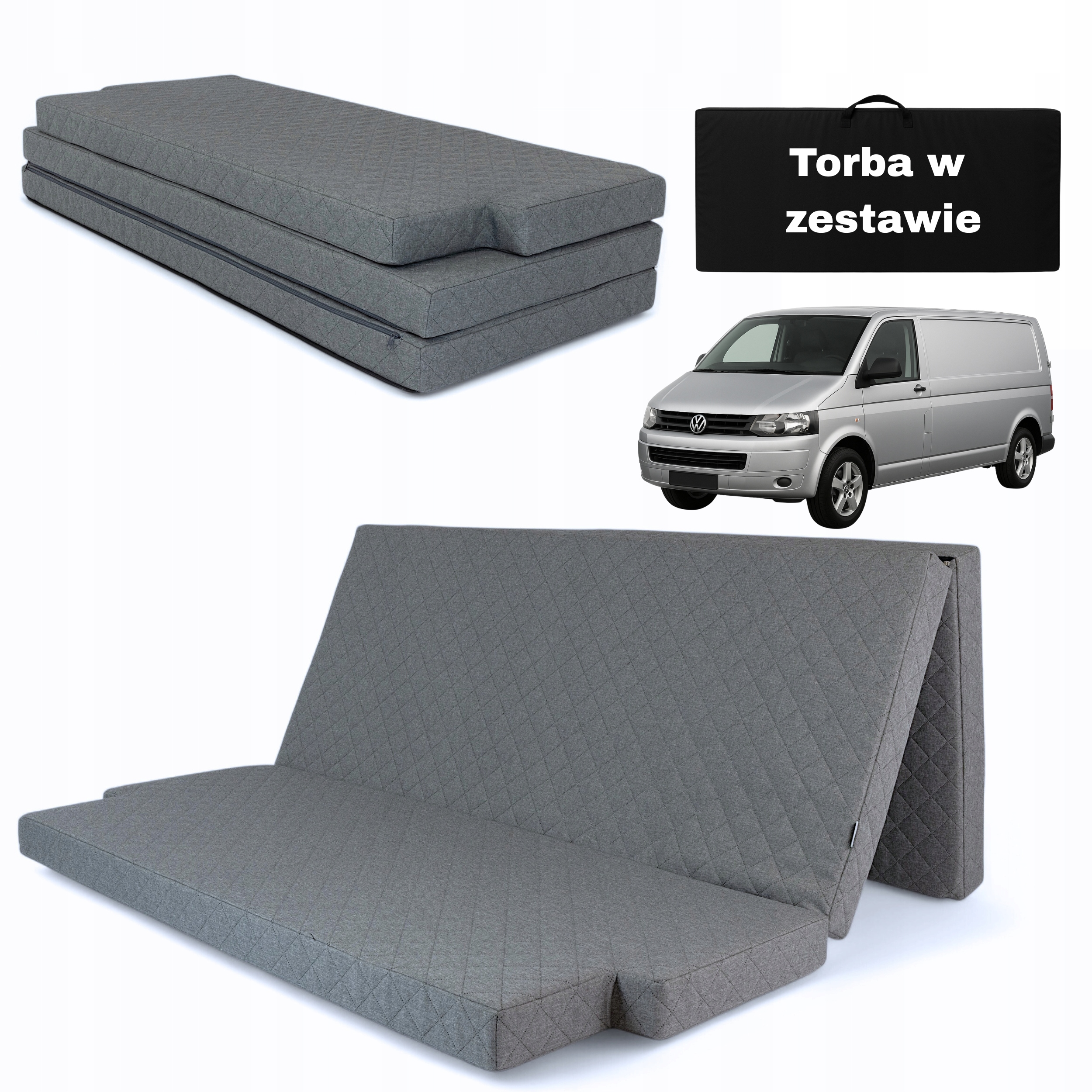 Materac Do Auta Kamper Łóżko Volkswagen Multivan T5 T6 Kamping Turystyczny