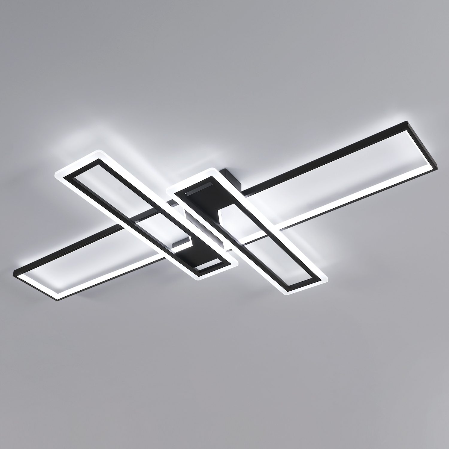 Led Závěsné Stropní Svítidlo Černé Moderní Lustr do Obýváku 6500K 65W