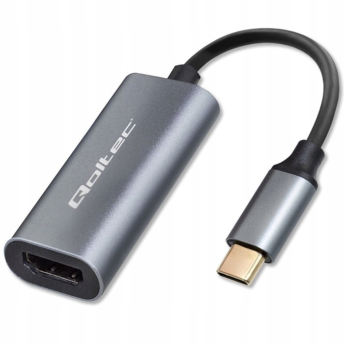 Qoltec Adapter aluminiowa przejściówka Usb-c na Hdmi 4K 60Hz 32AWG