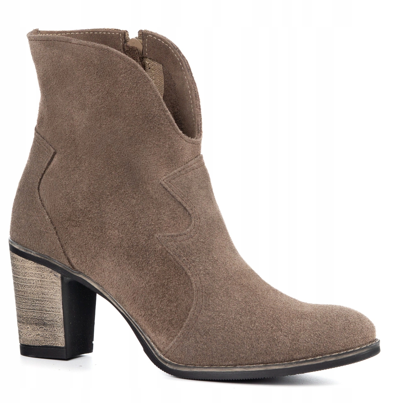 Dámské kotníkové boty Lucy Olivier se zipem a podpatkem, velikost 35