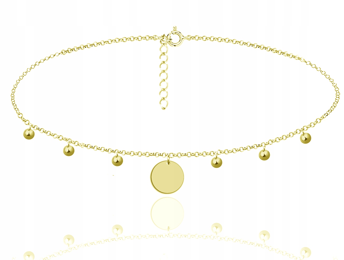 

Naszyjnik Celebrytka Kulki Koło Kółko Pozłacany