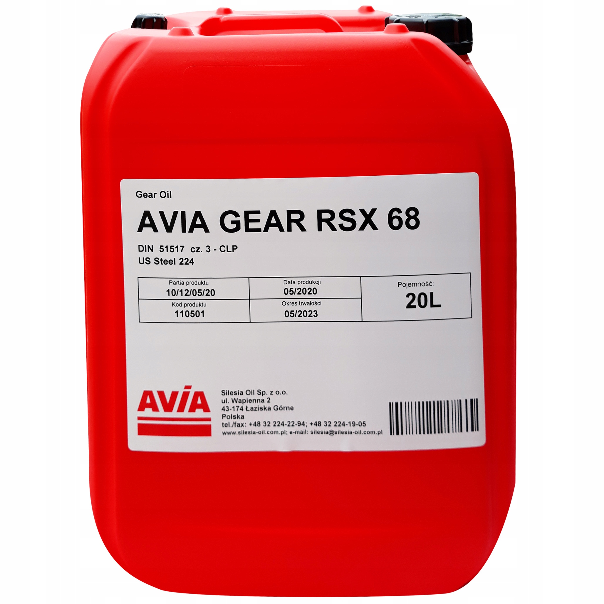 Olej Przekładniowy AVIA RSX 68 20L transol clp 68