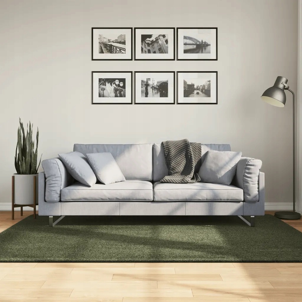 vidaXL Koberec Huarte krátký vlas měkký pratelný lesní zeleň 140x200cm