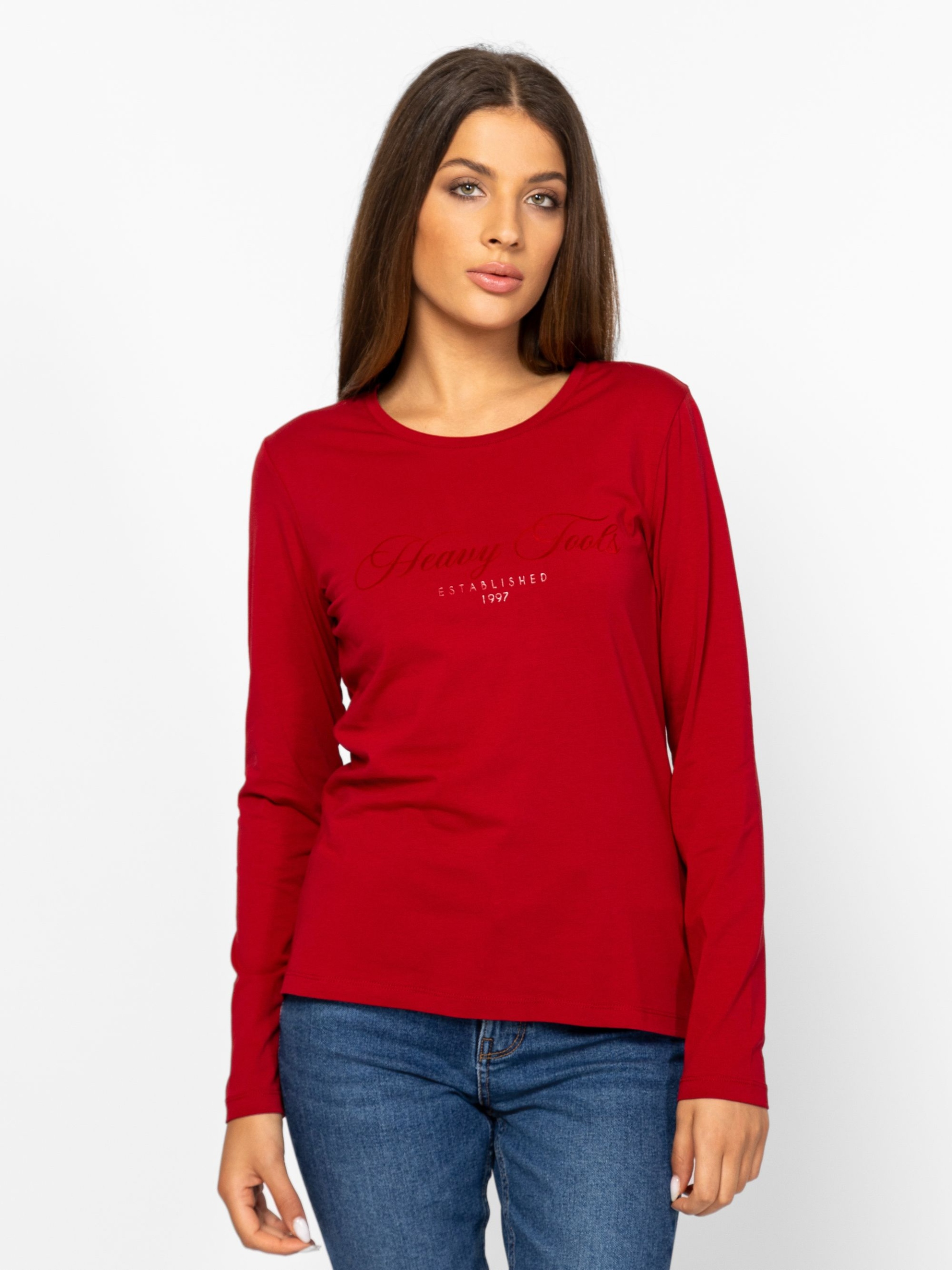 Heavytools Dámská Halenka S Dlouhým Rukávem Rubínově Červená Xs