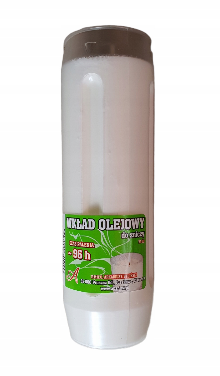 

Wkład do zniczy olejowy czas palenia 96h 20 sztuk