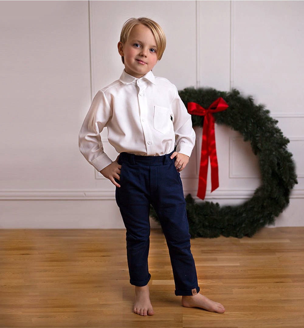 TuSzyte | Biała koszula chłopięca długi rękaw, wizytowa, PL R..86 Cechy dodatkowe kieszeń