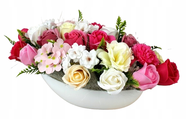 Kytice Mýdlové Květiny Flower Box Na Komodu Ležící Dárek Mýdlo