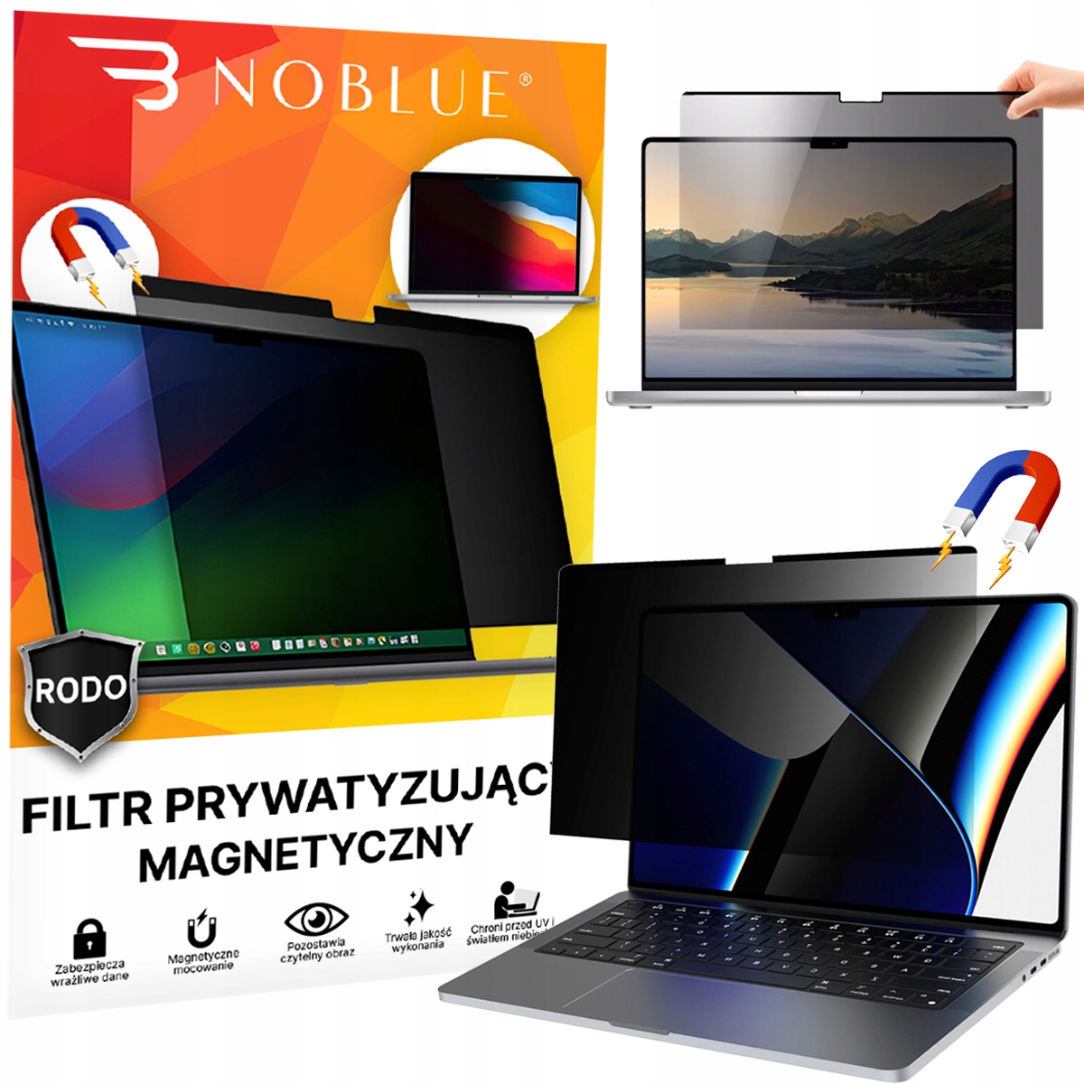 MAGNETYCZNY FILTR PRYWATYZUJĄCY 16″ 16:9 + NA KARTĘ BANKOMATOWĄ RODO