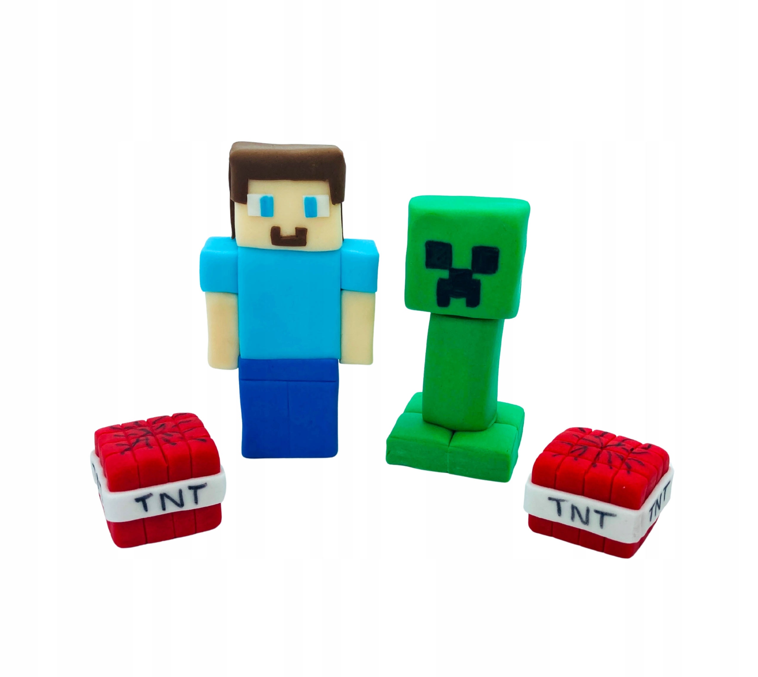 Figurka na tort z masy cukrowej Minecraft dekoracja cukrowa