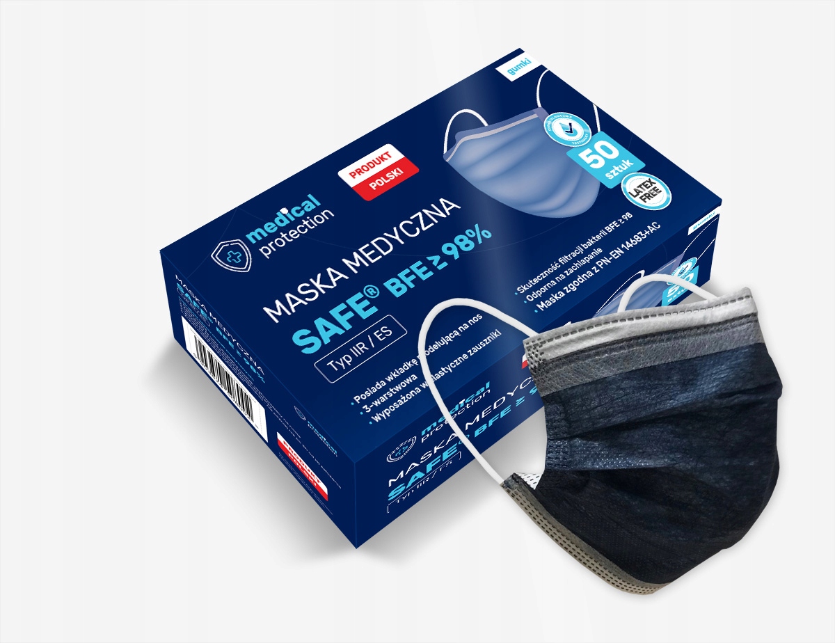 

Maseczki 50 Sztuk Gumki Ochronne Medyczne Denim