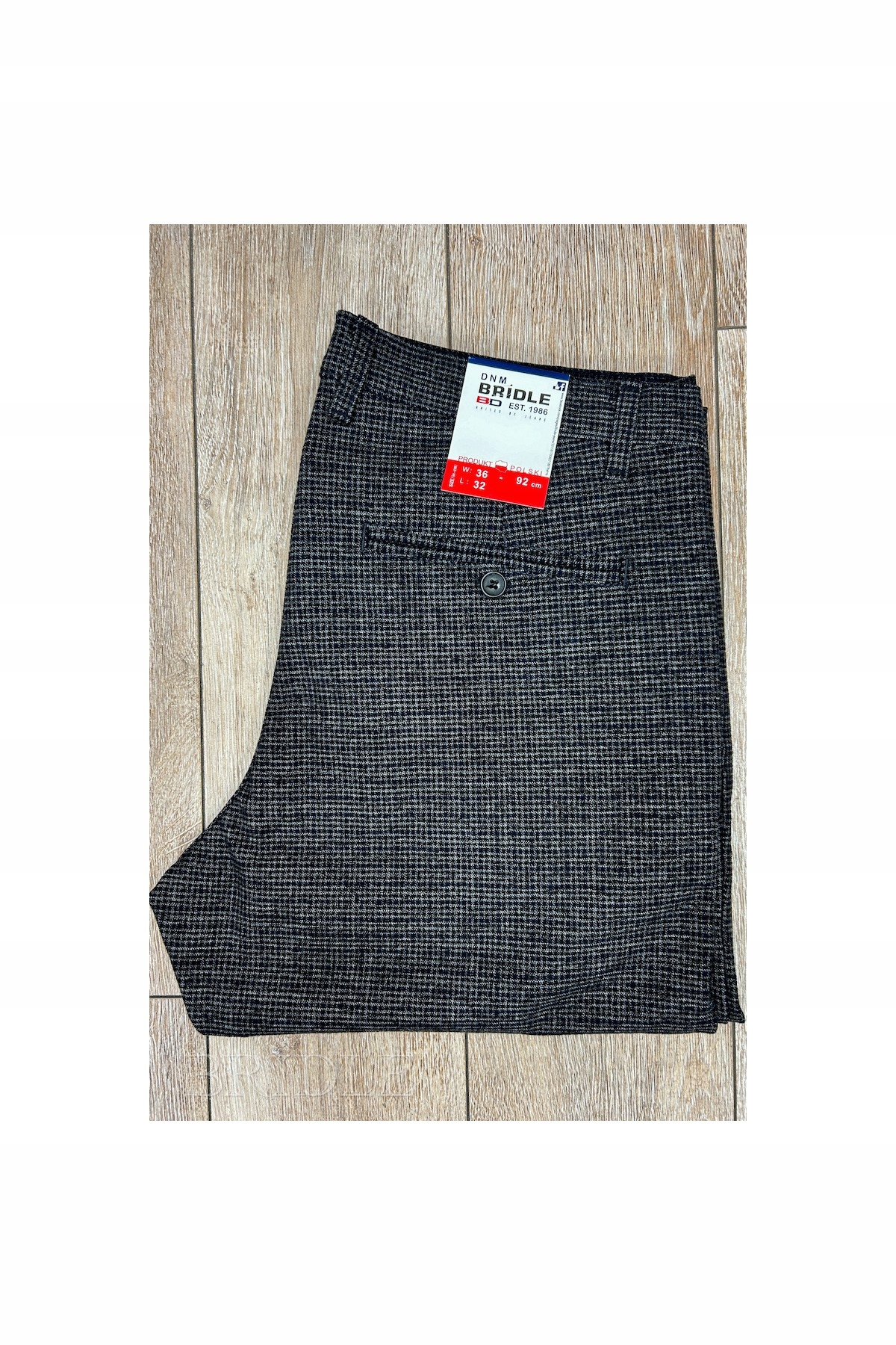 Bridle bavlněné Kalhoty Kevin 219 Slim černo-grafit pepitka pas 98 L32