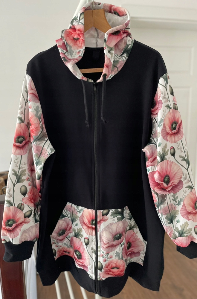 Mikina dlouhá Na Zip Polska maxi+size Nová vel 52/54
