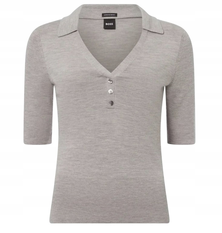 Dámský svetr s krátkým rukávem Boss šedý, velikost M