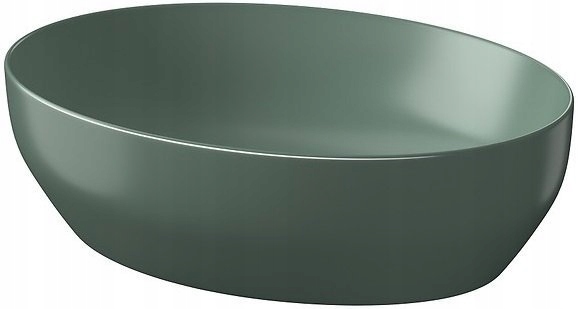 Umyvadlo na desku Larga elipsa 50x38 zelená matná barva