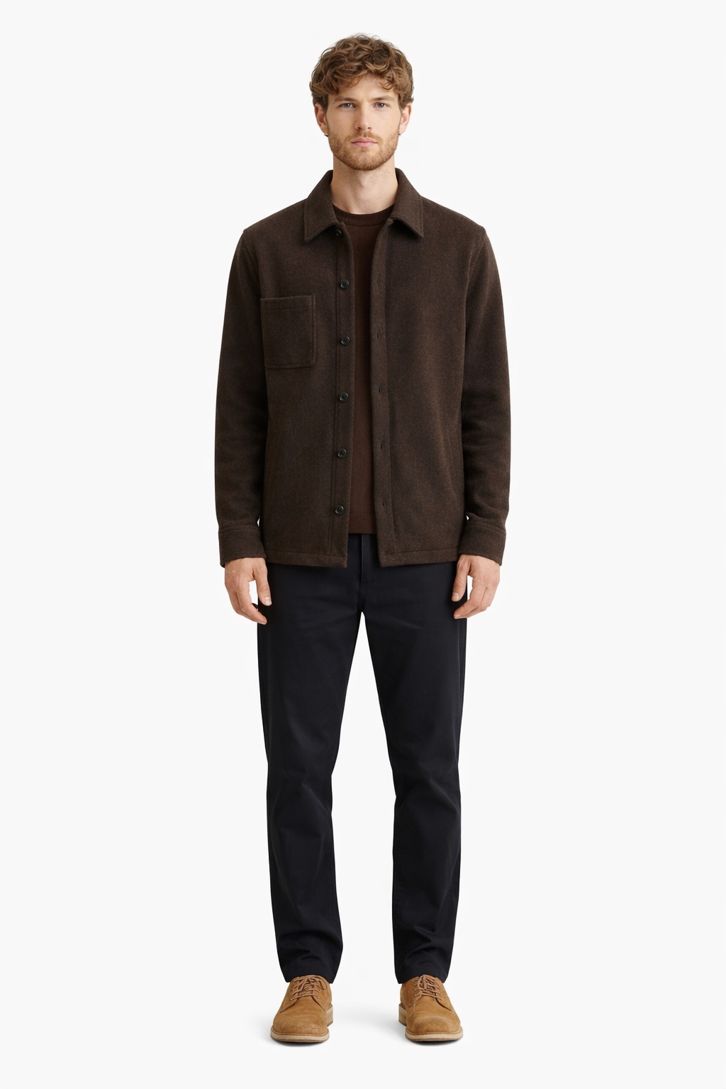 Samsoe Samsoe Hnědá Jednořadá Bunda S Vlnou Na Boky XL I3C