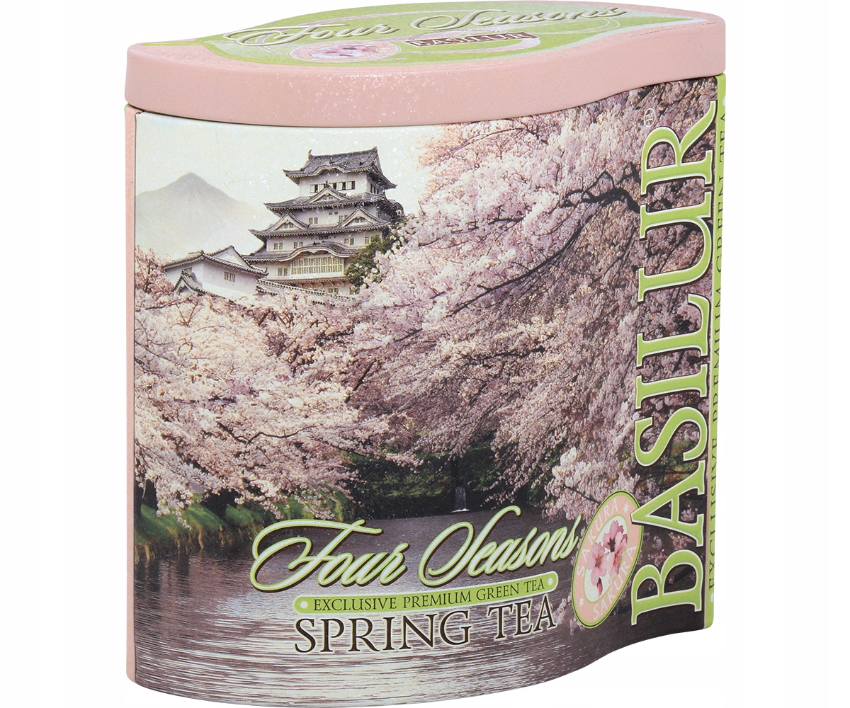 Levně Čaj s Ananasem a Třešní zelený Basilur Spring Tea 100 g V Plechovce