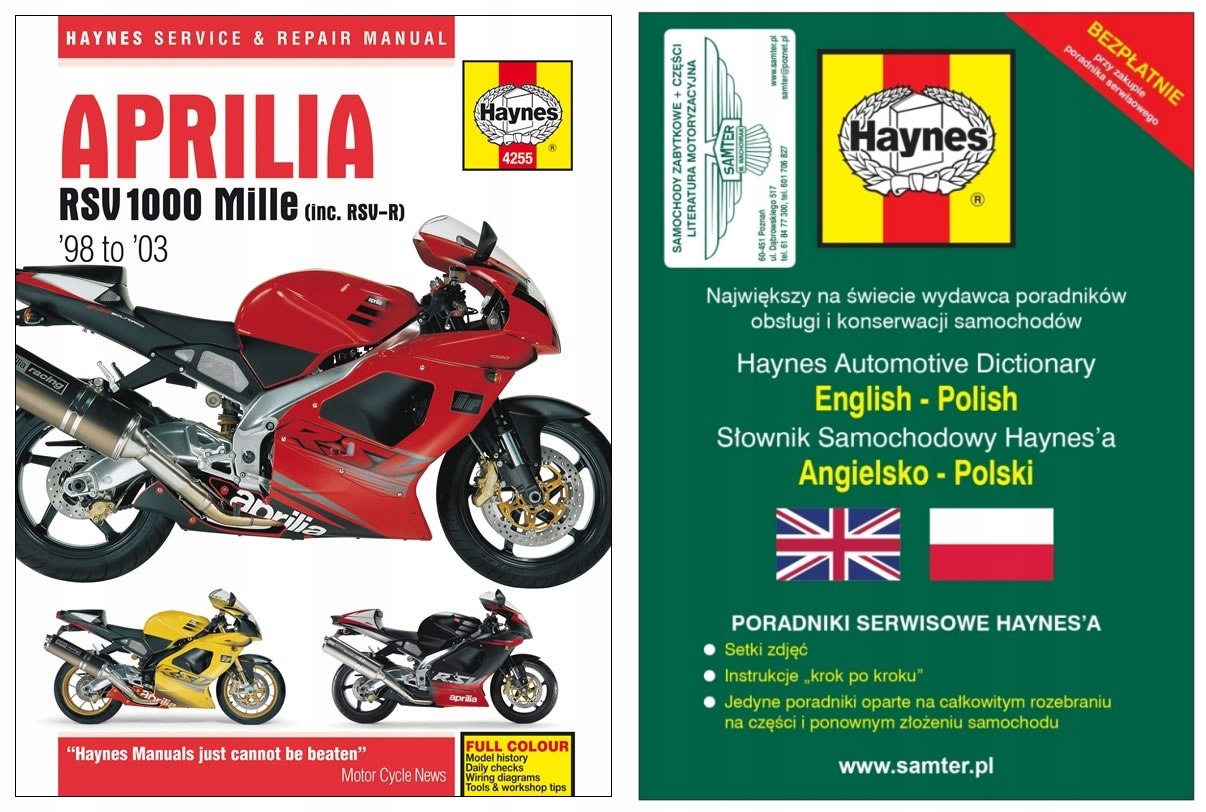 Aprilia RSV 1000 Mille RSV-R 98-03 руководство Haynes