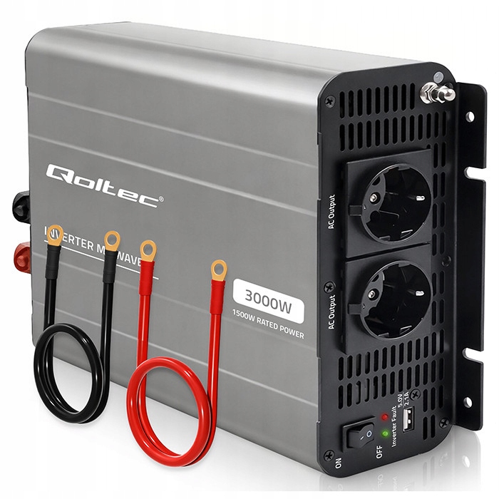 Menič napätia 12V na 230V 1500W Usb Ms Wave LiFePO4 Agm Qoltec