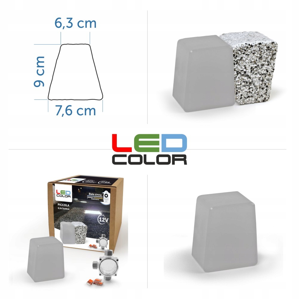 16x Świecąca Kostka Najazdowa LED Piccola Neutral Marka LedColor