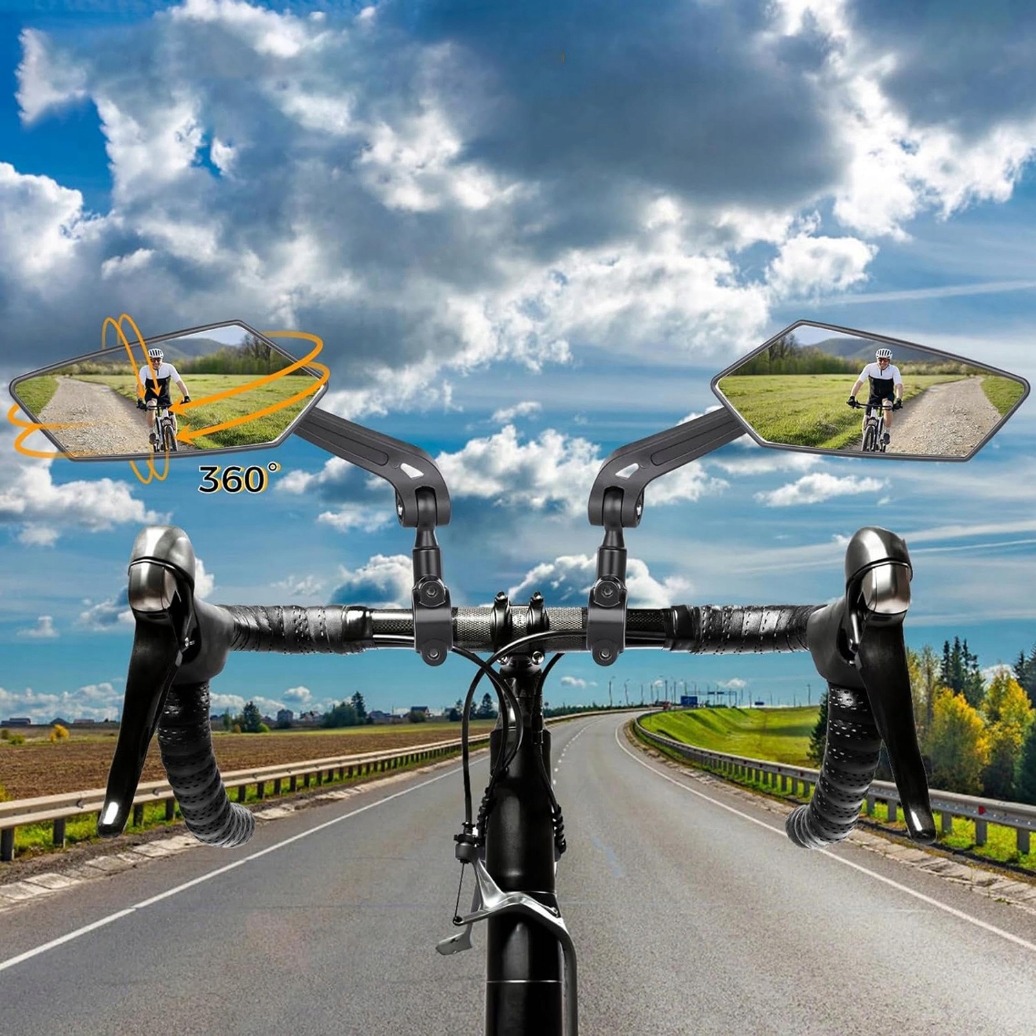 LUSTERKO ROWEROWE UNIWERSALNE LUSTERKO WSTECZNE DO ROWERU 360° Waga 400 g