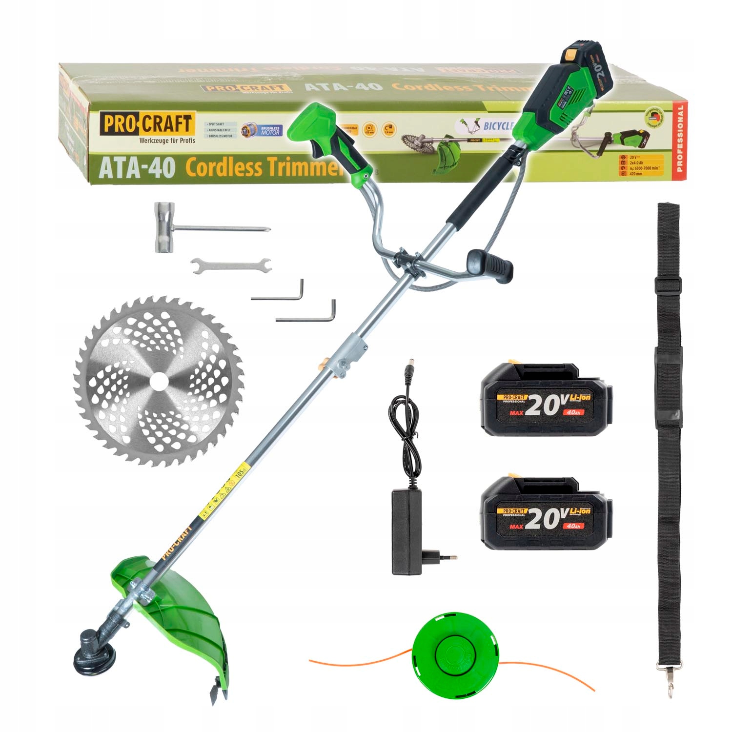 Aku krovinorez obojručná rukoväť (riadidlá) Procraft ATA-40C