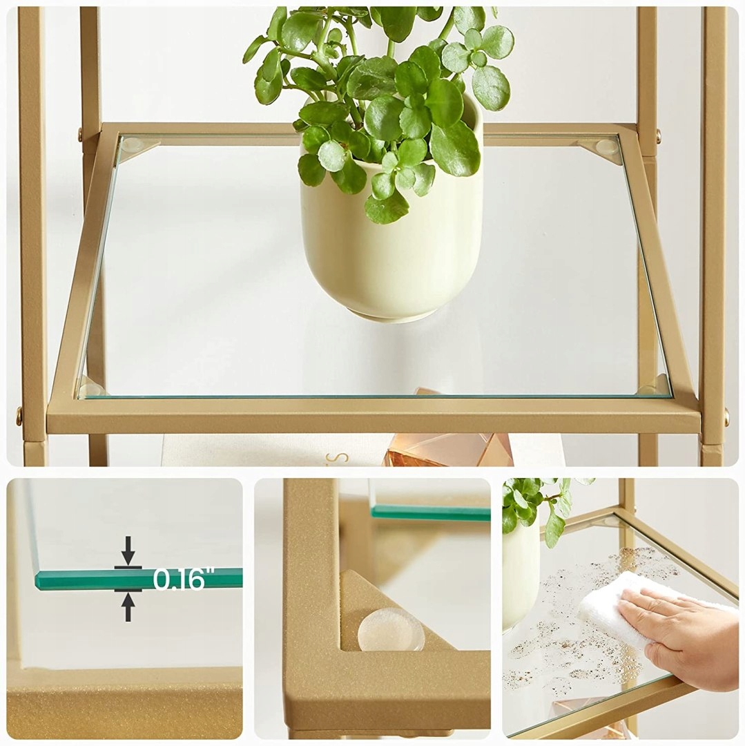 REGAŁ SZKLANY PÓŁKA DO SALONY KUCHNI ŁAZIENKI Wysokość mebla 124.5 cm