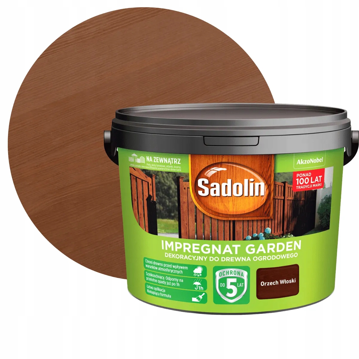 Sadolin Garden Impregnat Do Drewna Ogrodowego Orzech Włoski 9L