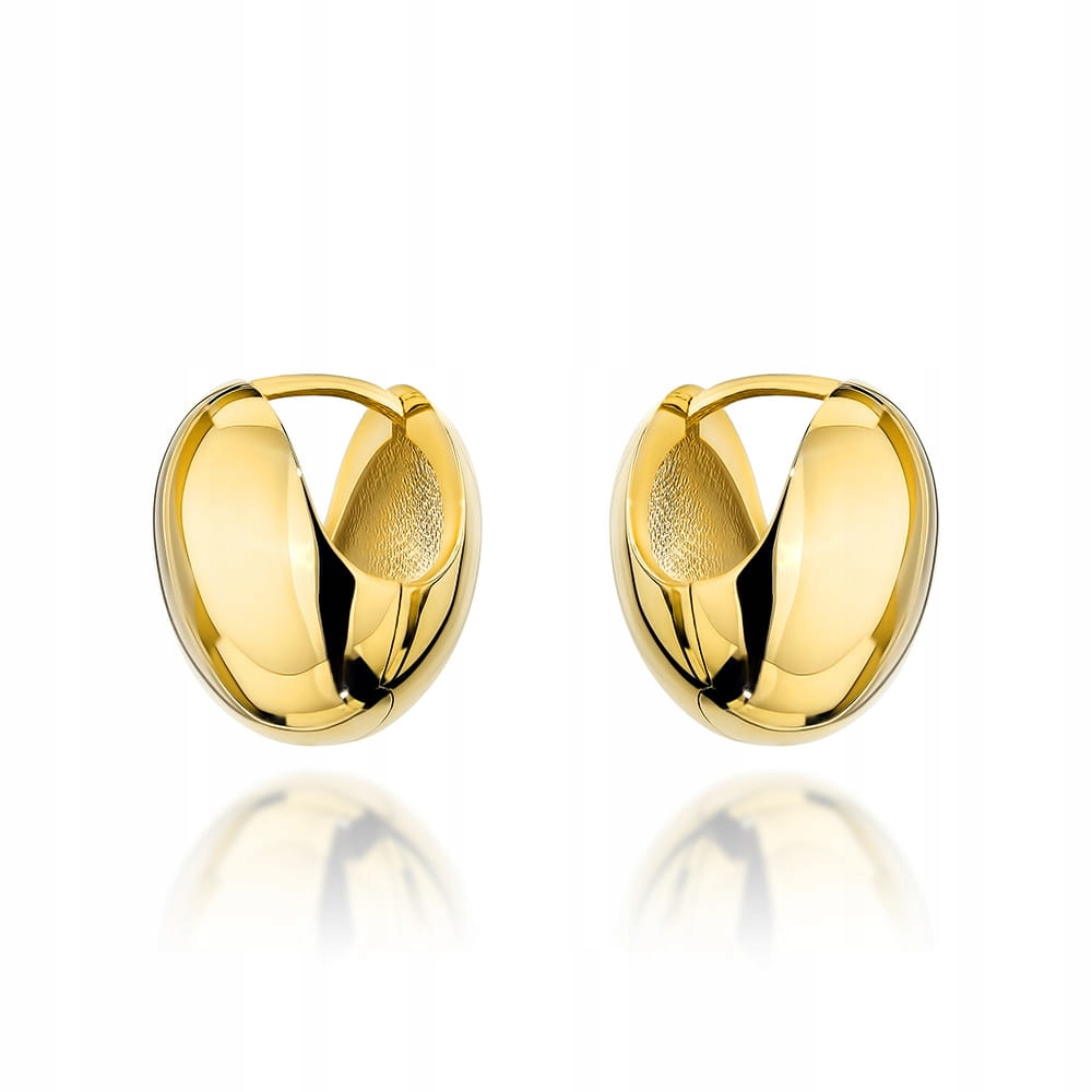 Náušnice zlaté 585 Hladká kolečka bez kamenů 4.04 g Lesklé s leskem