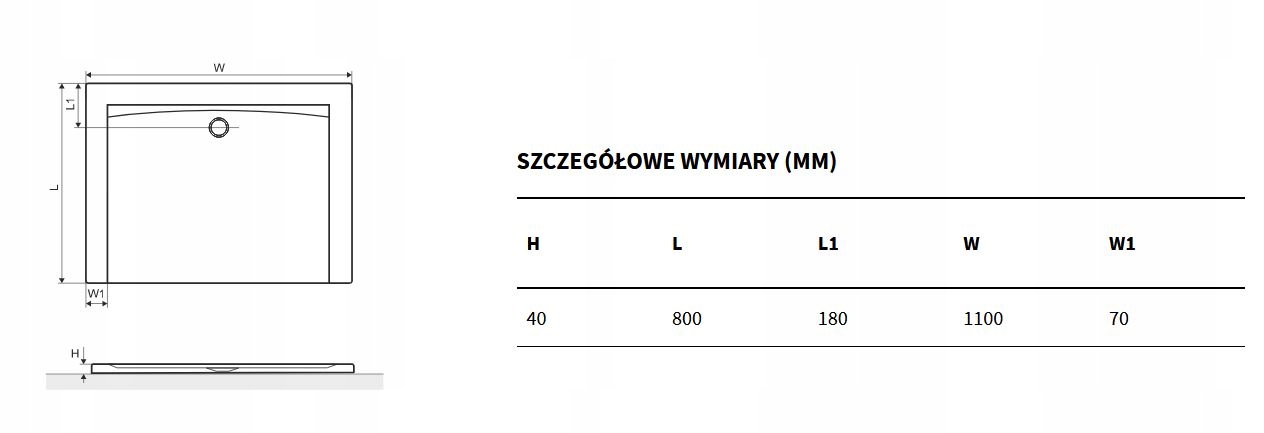 EXCELLENT FORMA brodzik 110x80 biały Kod producenta BREX.FOR118WHN