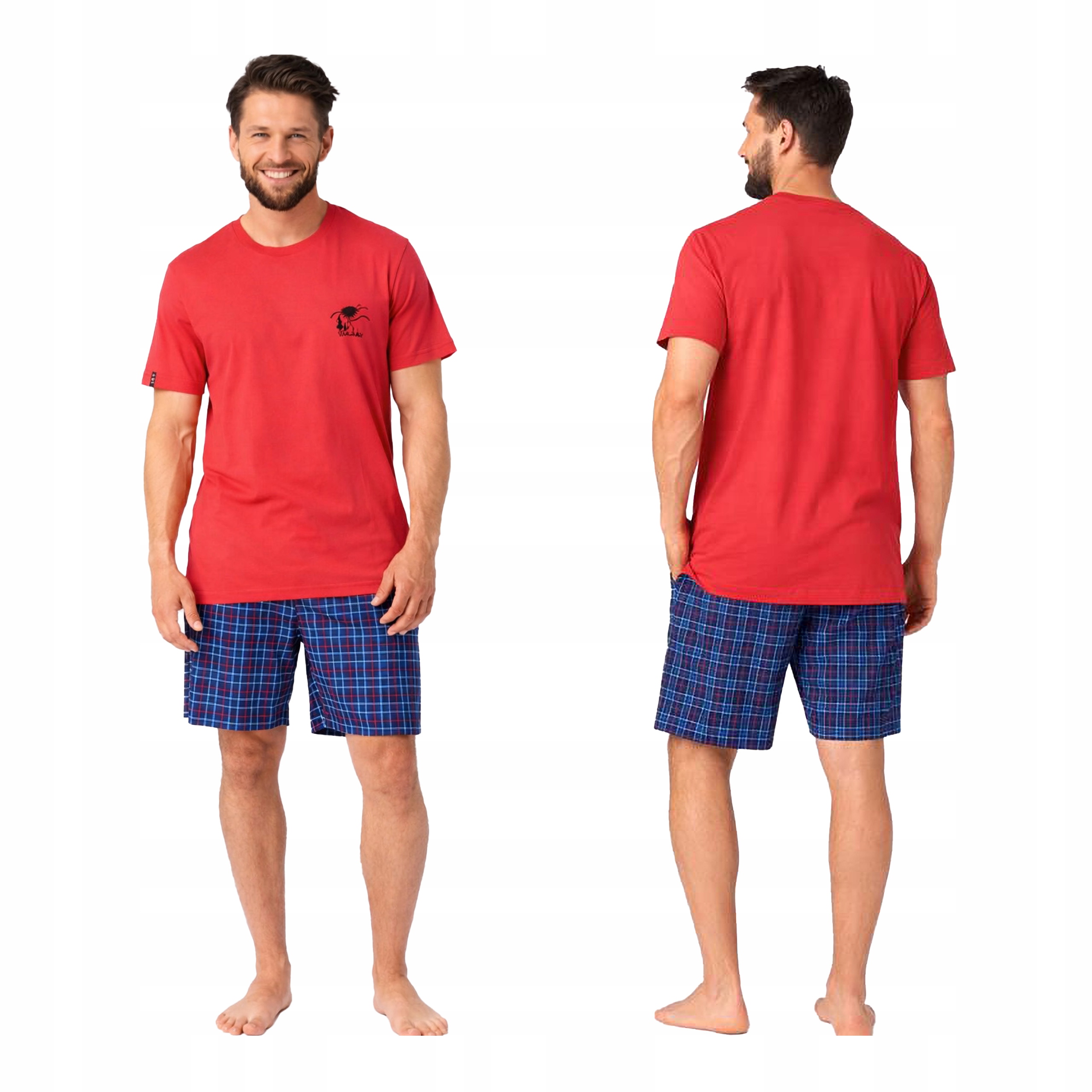 Pánské bavlněné pyžamo M, dvoudílné, krátké kraťasy Key