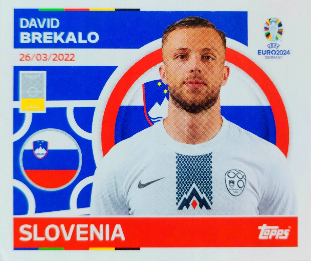 Euro 2024 Topps Match Attax naklejka Svn 9 David Brekalo Słowenia