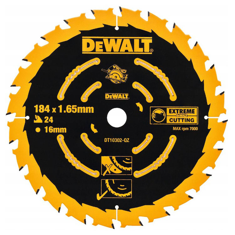 

Piła tarczowa do drewna DeWALT 184mm x 16 x 24zęb