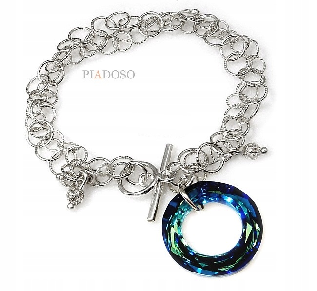 Krystaly Náramek Blue Ring Stříbro