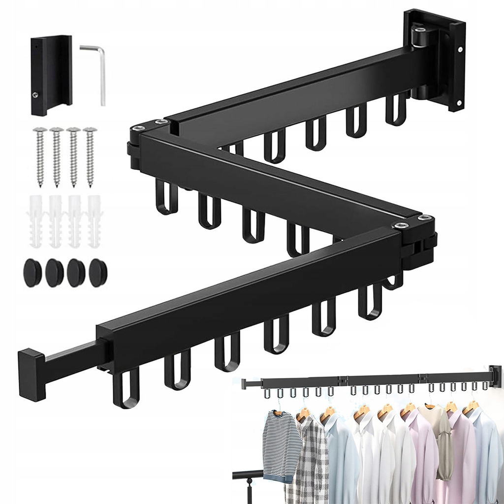 Levně Nástěnný Věšák Na Oblečení 3-ÚROVŇOVÝ S Háčky