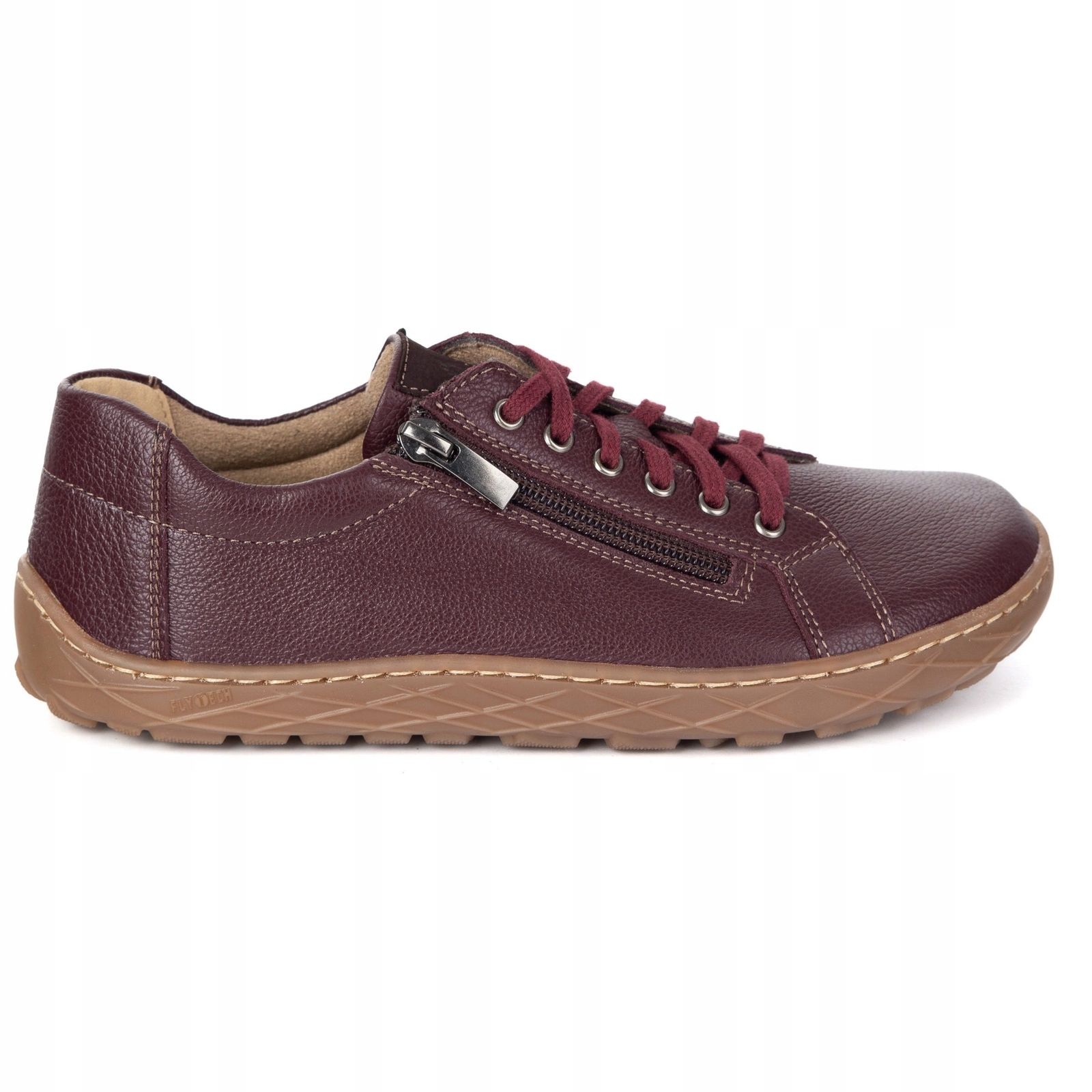 Dámské minimalistické kožené barefootové boty model 1243/2 vínové 41