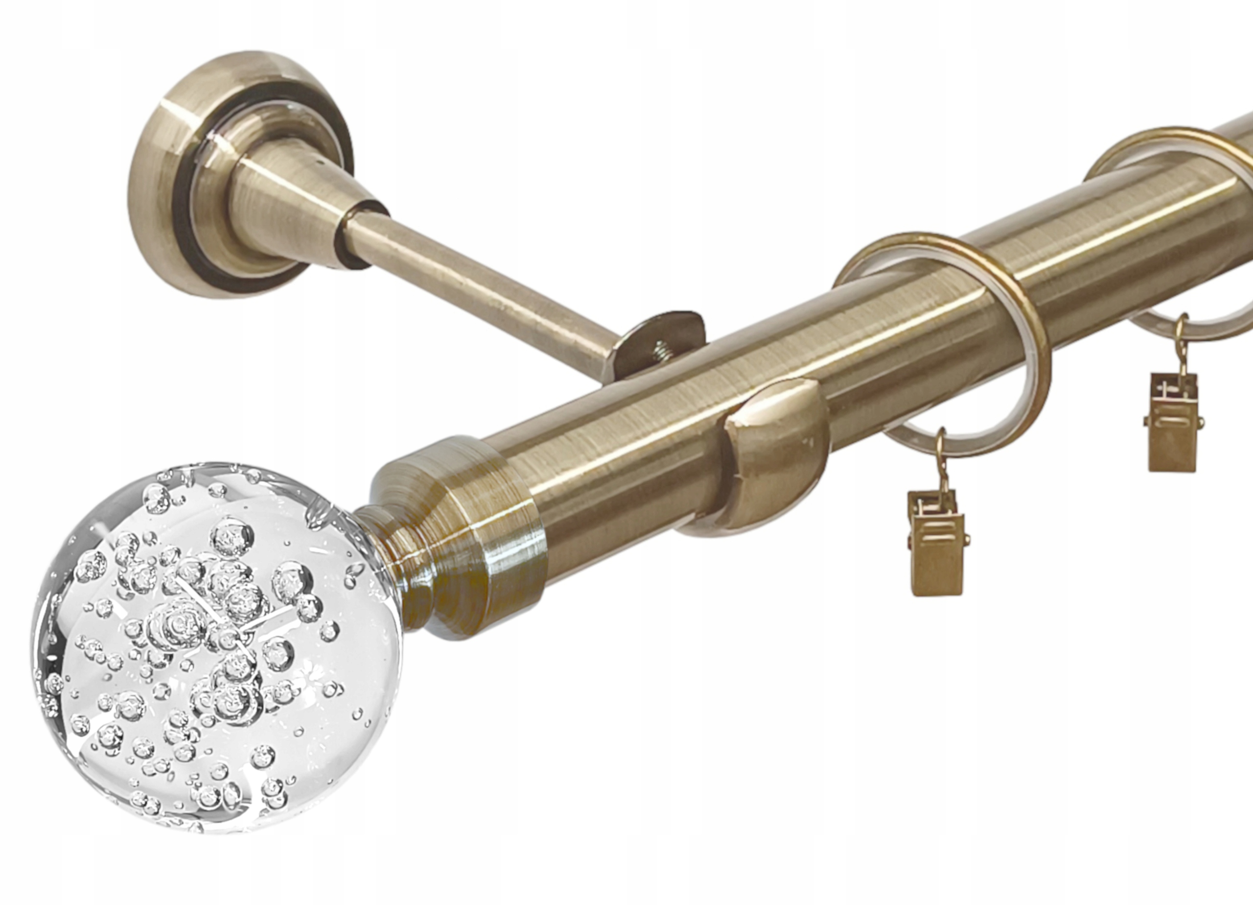 Garnýž Kovová Jednoduchá Zlatá Skleněná Koule Tichá Kolečka Fi 25 400 CM