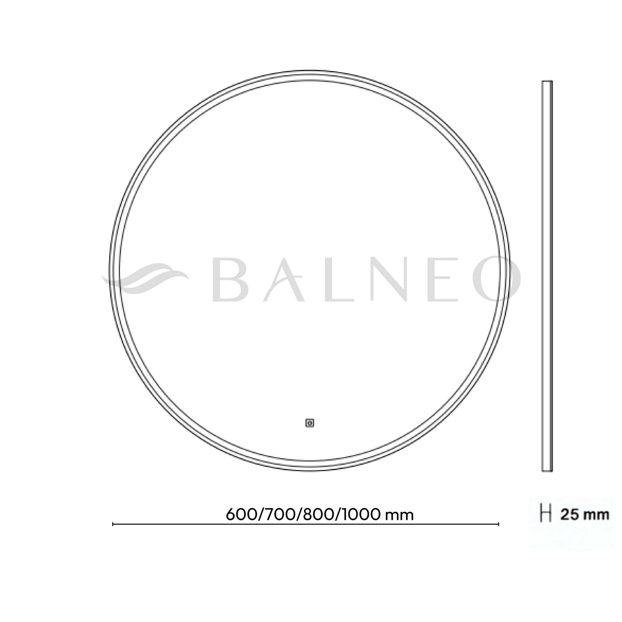 Lustro ścienne Balneo owal 90 x 90 mm Typ lustra ścienne