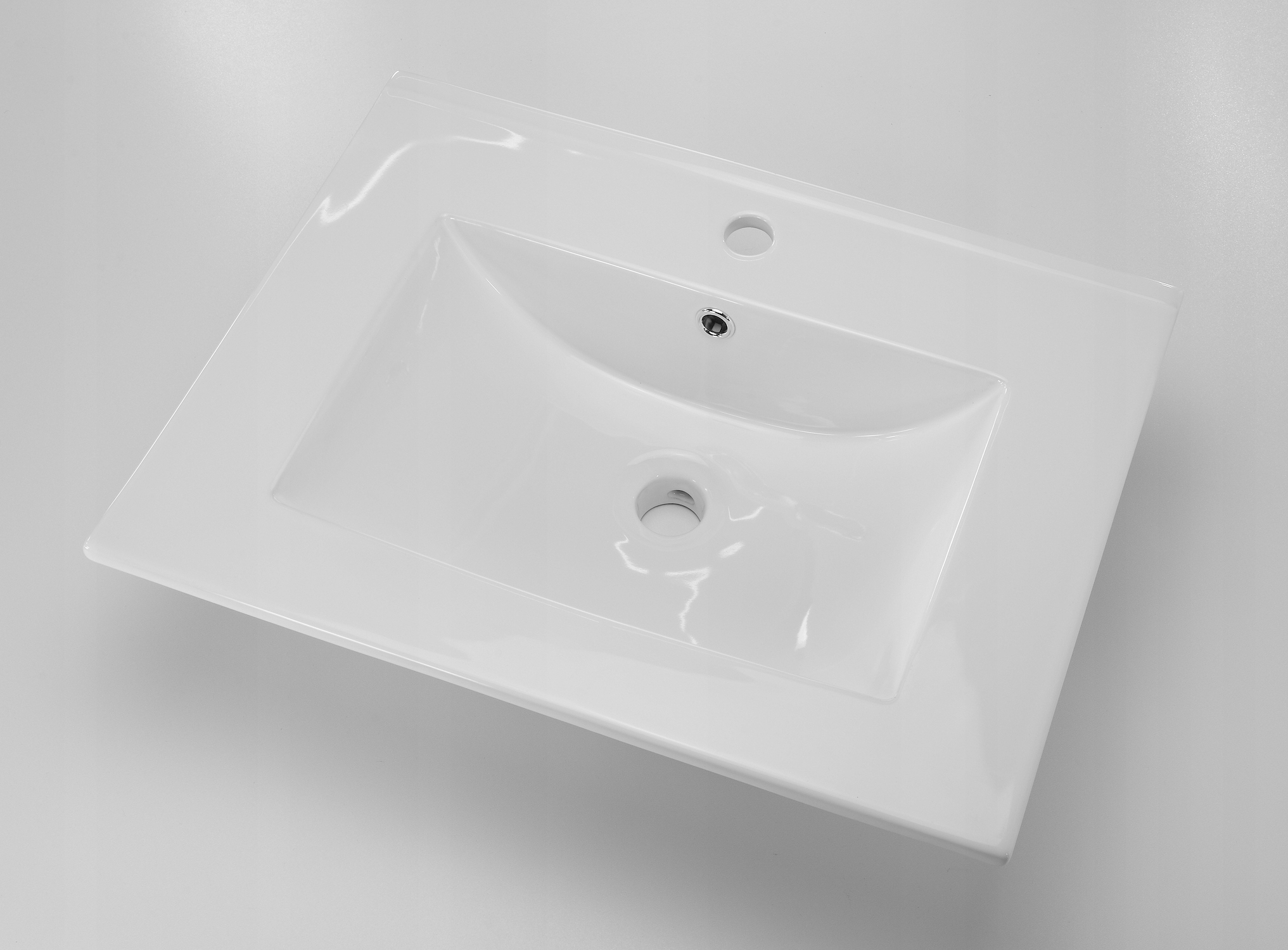 Szafka łazienkowa z umywalką biała stojąca i półka mat 60 cm do WC pojemna Kolor mebla biały