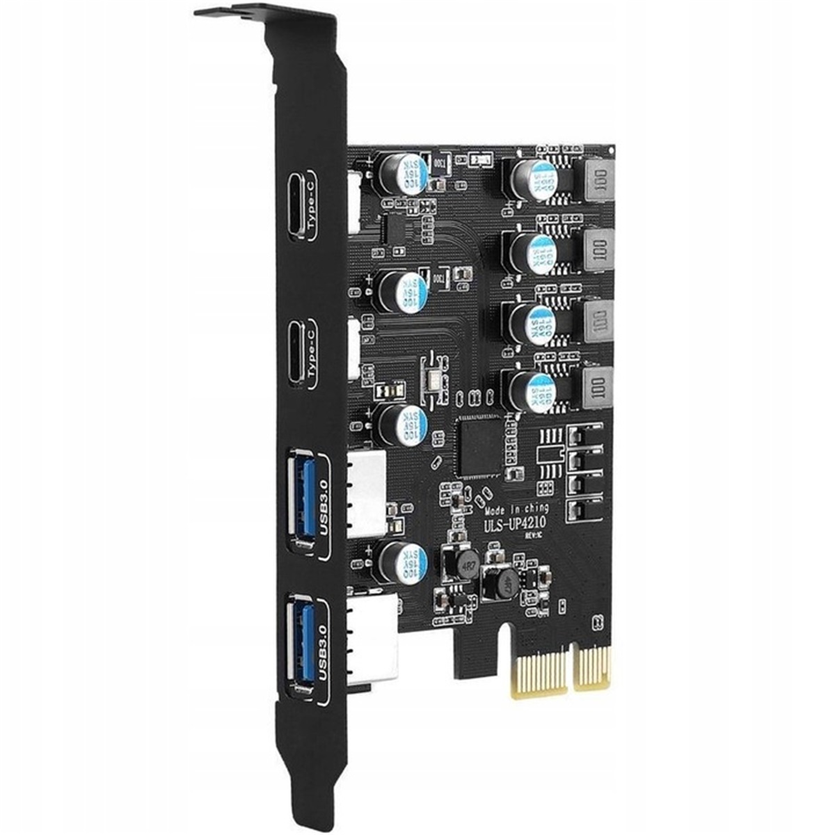 Kontroler Adapter Karta do komputera PCIe 2x USB 2x USB-C do Windows MacOS