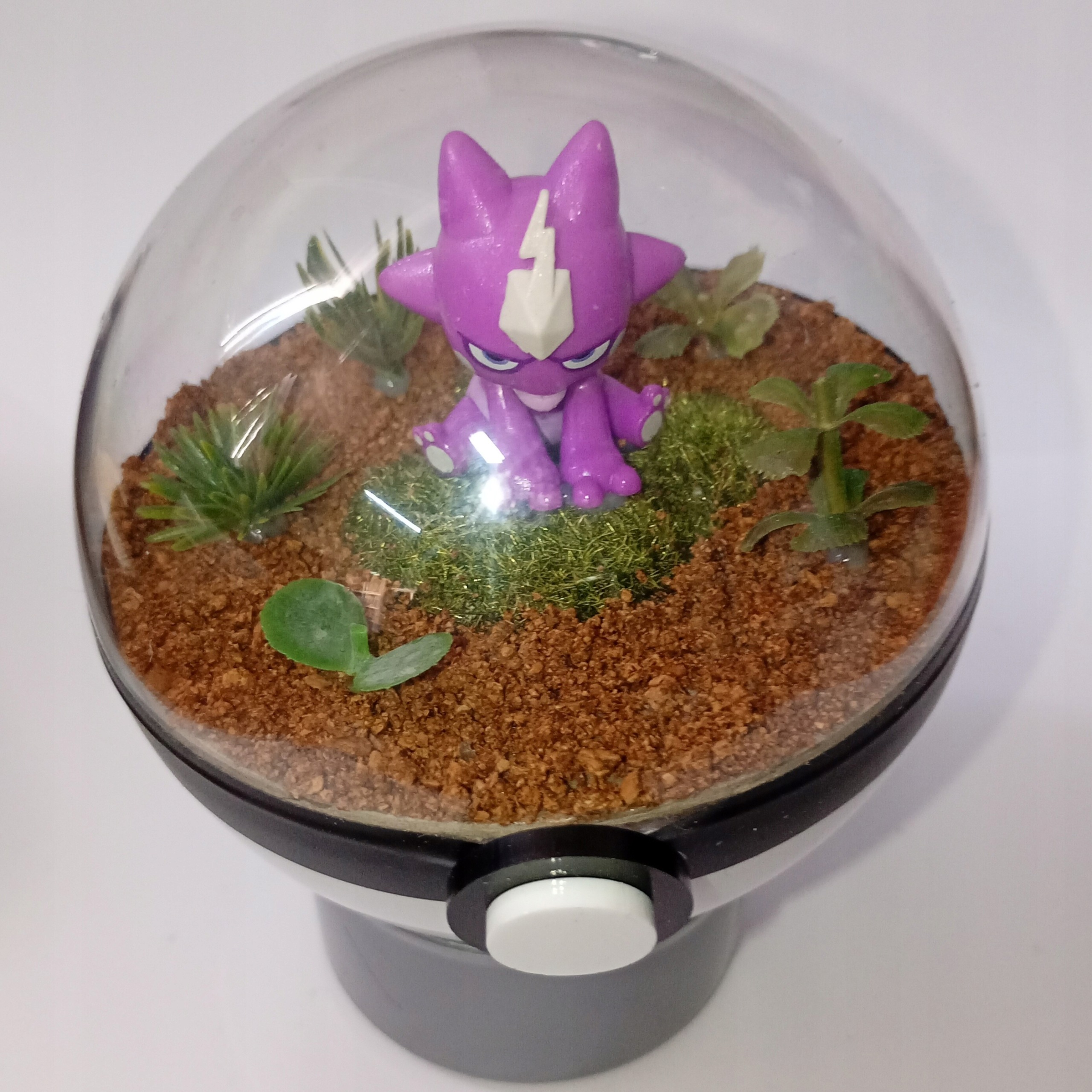 Toxel Pokeballové Terárium Unikátní Diorama Pokémon Ruční Výroba 10 CM