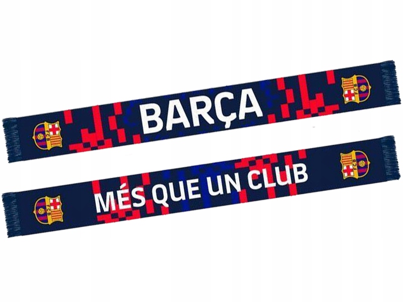 Dwustronny Oficjalny Szalik Fc Barcelona Barca Fcb Kwadraty