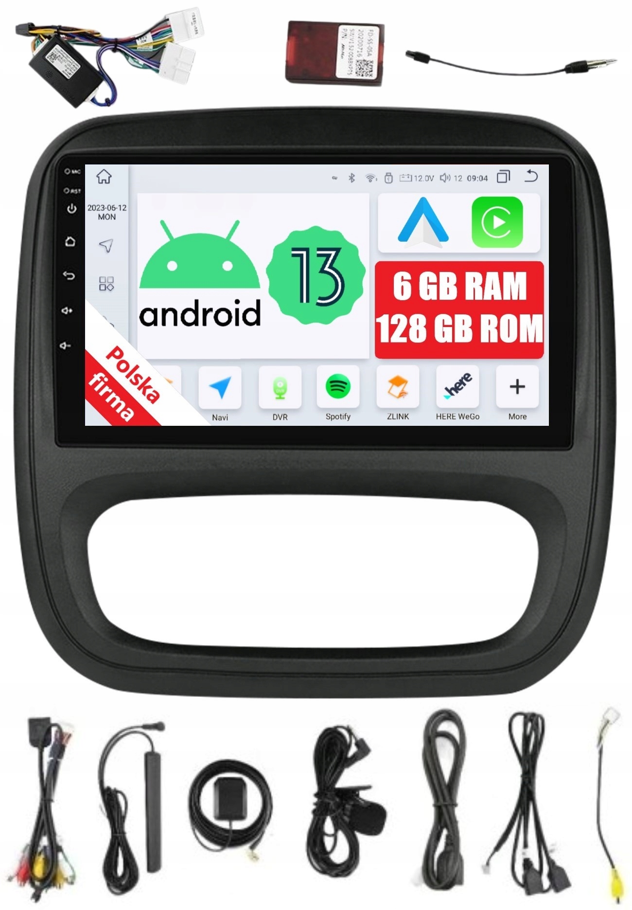 Navigácia Rádio 2DIN Android Opel Vivaro B 6/128 Gb Dsp Carplay Lte