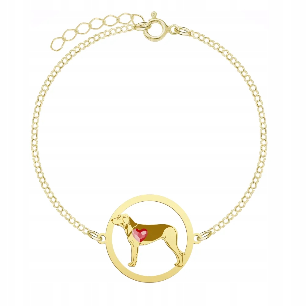 Zlatý náramek se psem Ogar Polský 925 Šperky jako Dárek Gravírování