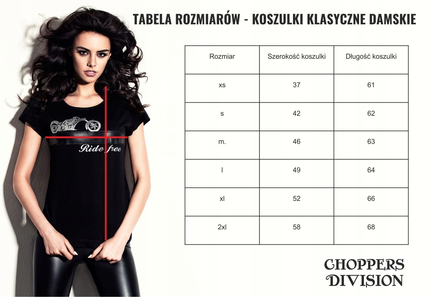 TSHIRT KOSZULKA T-SHIRT CHOPPERS DIVISION DAMSKA Rodzaj Damskie