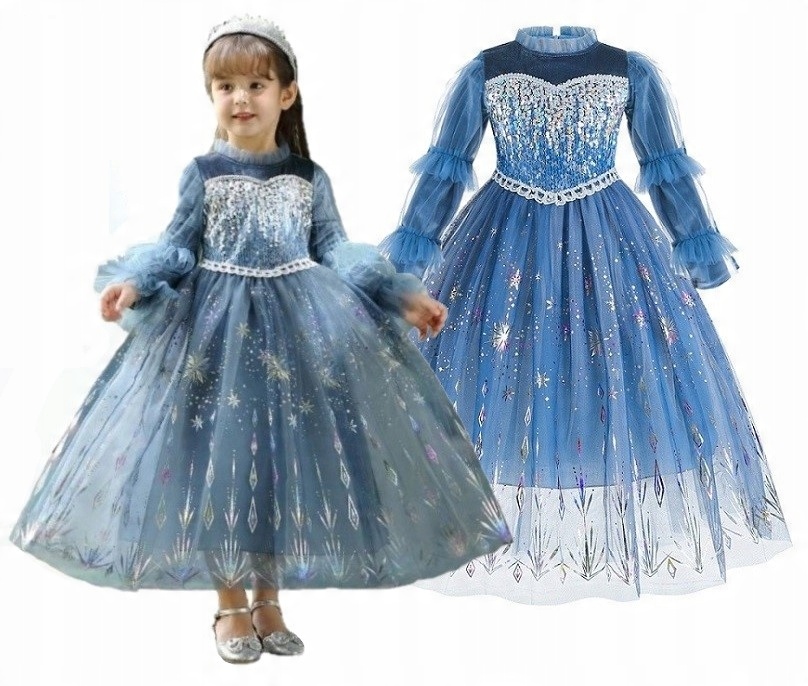 

Strój Przebranie Sukienka Elza Elsa 116/122 Tiul