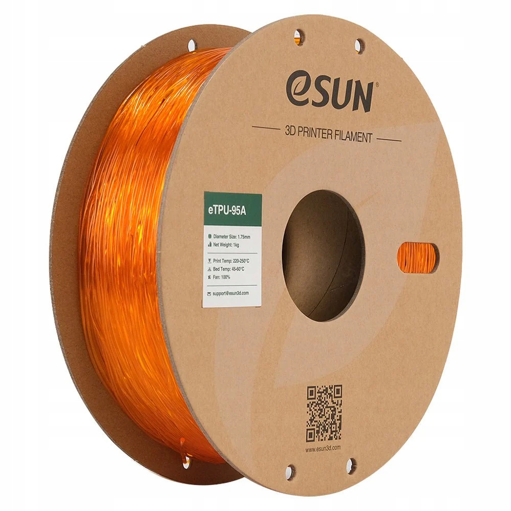 eSun TPU-95A Filament transparentny pomarańczowy 1.75mm 1kg