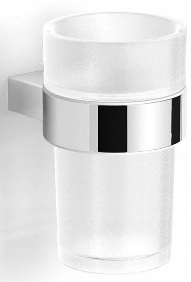 Skleněný závěsný kelímek na zubní kartáčky