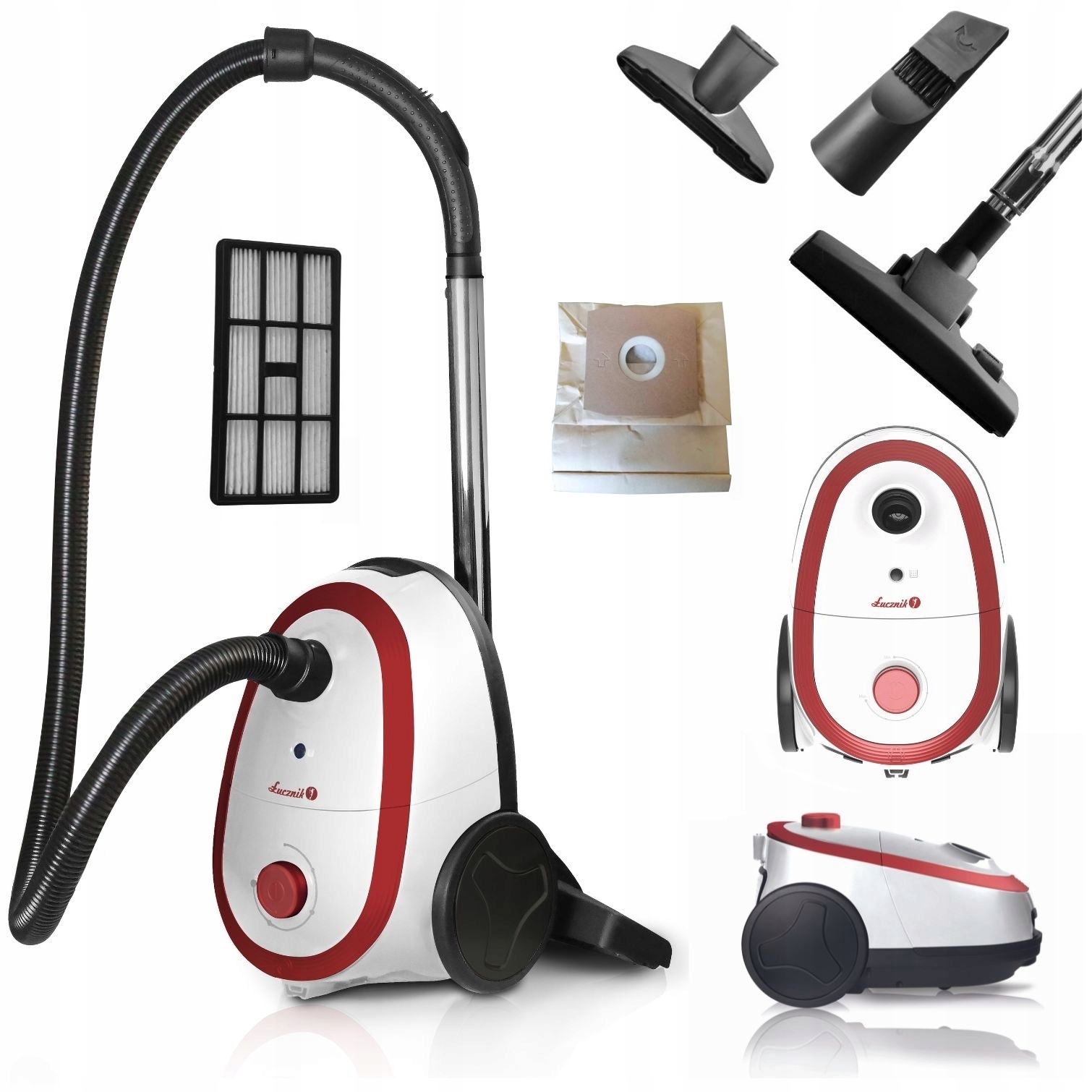 Odkurzacz workowy mały cichy regulacja mocy Łucznik OT-2022 800 W Hepa