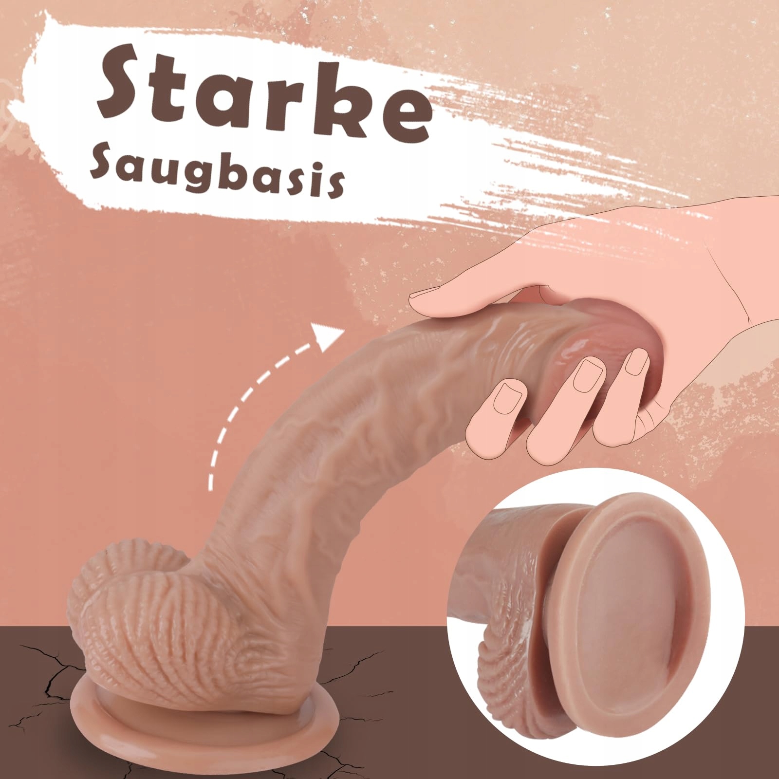 XXL DILDO Realistyczny G-Punkt Dildo 22CM z Przyssawką dla Kobiet — miniatura 4